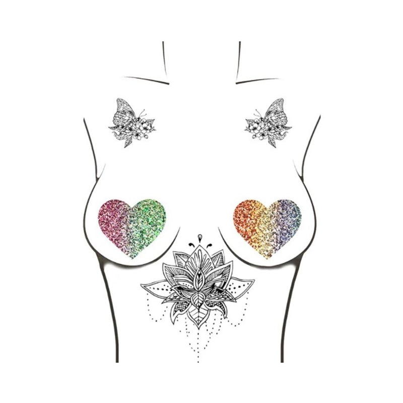 Neva Nude Pasty Heart Glitter Multicolor