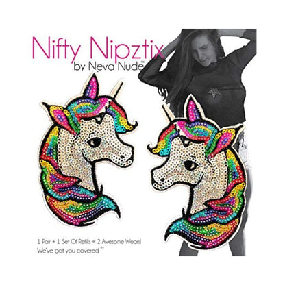 Neva Nude Reusable Pasty Unicorn Sequins
