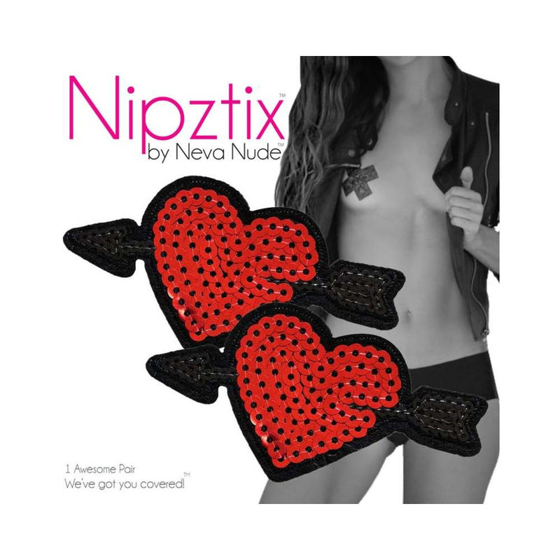 Neva Nude Reusable Pasty Hearts Sequins Pasties