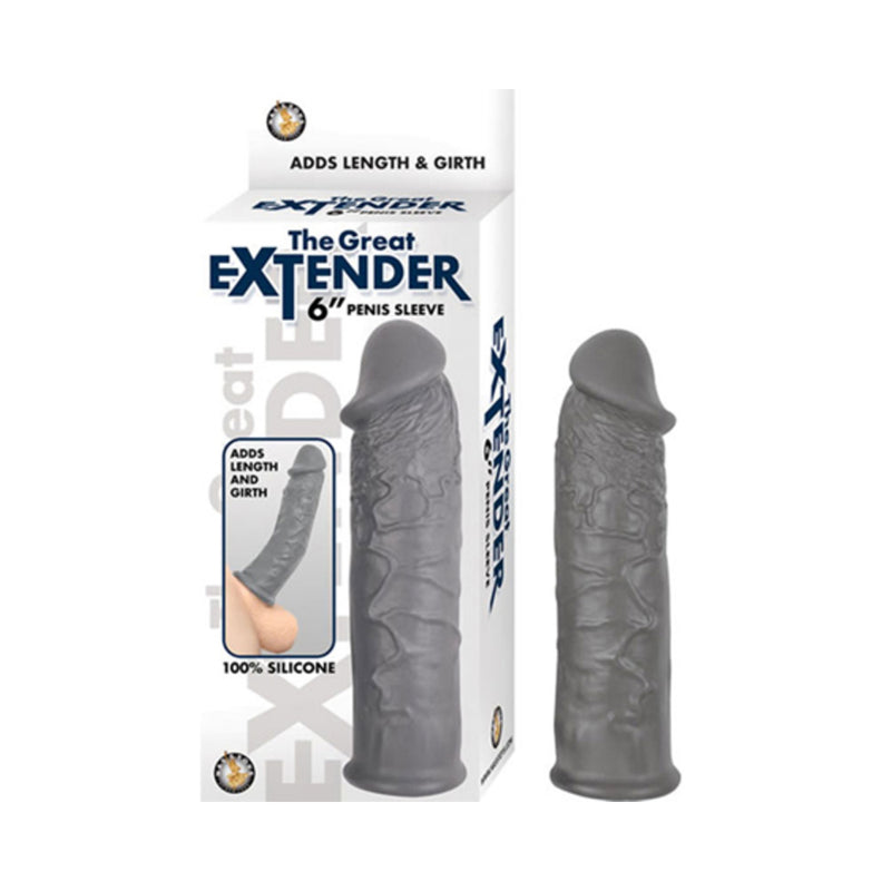 The Great Extender 6 inches Penis Sleeve Gray