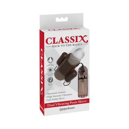 Dual Vibrating Penis Sleeve - Smoke