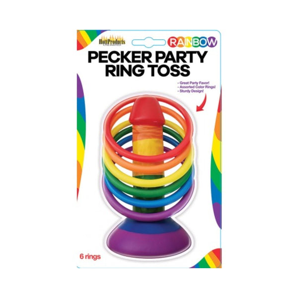Rainbow Pecker Party Ring Toss Game 6 Rings