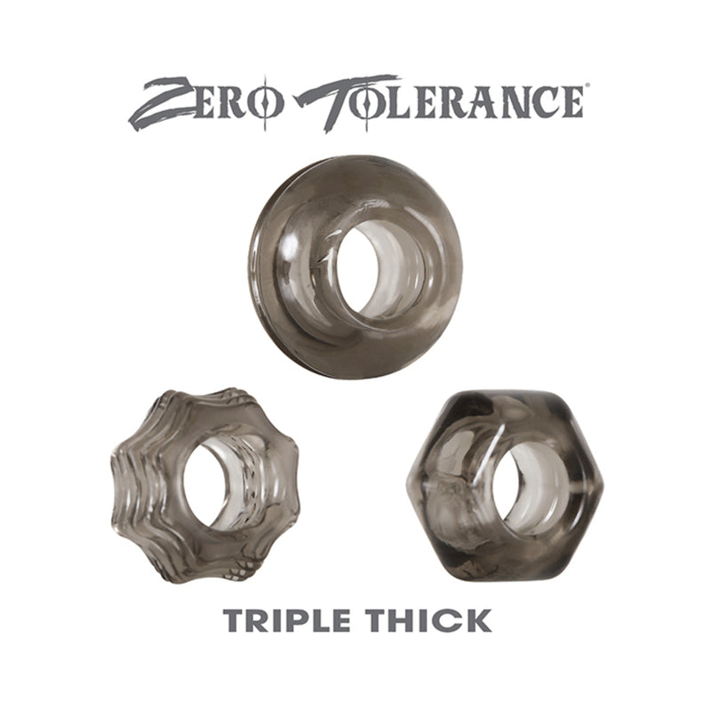 Triple Thick Cock Ring Trio Smoke