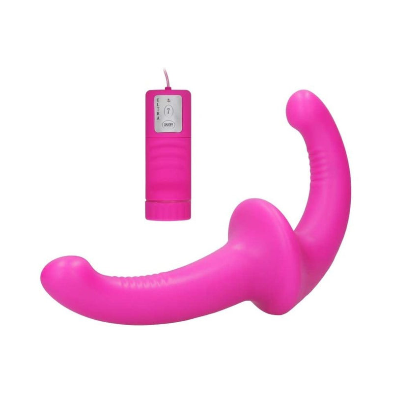 Ouch Vibrating Silicone Strapless Strap On Pink
