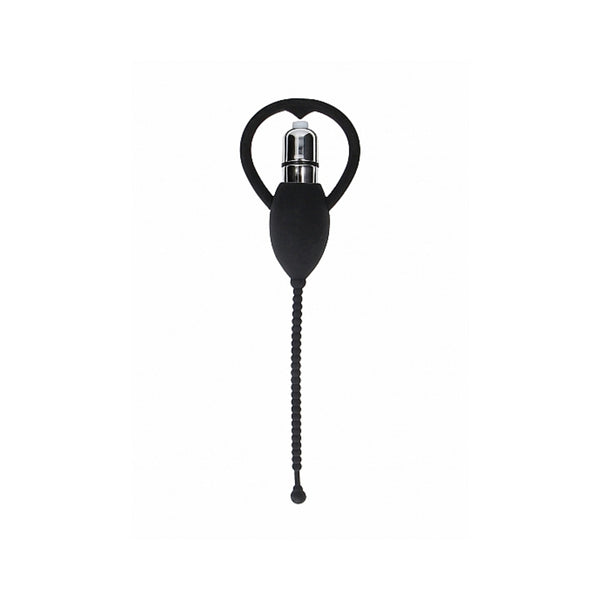 Ouch! Urethral Sounding Vibrating Bullet Plug Black