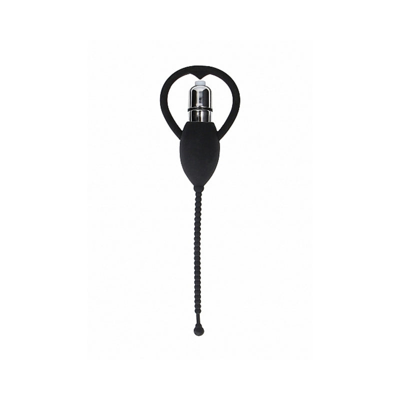 Ouch! Urethral Sounding Vibrating Bullet Plug Black