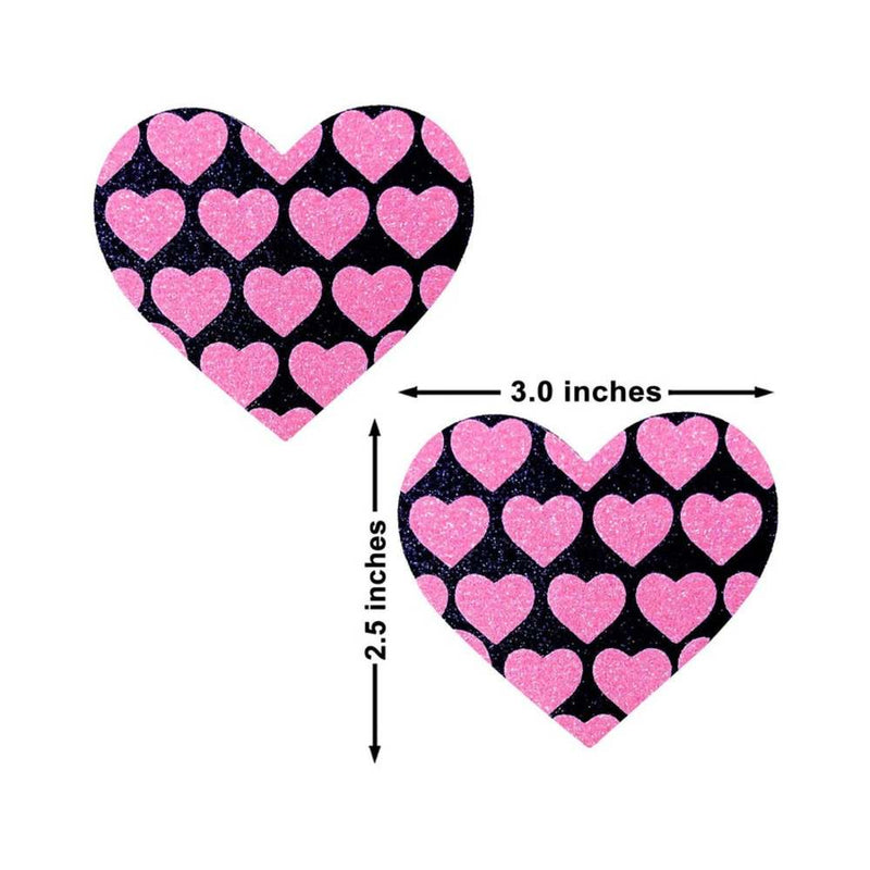 Neva Nude Pasty Hearts On Heart Uv Ne Pink/black