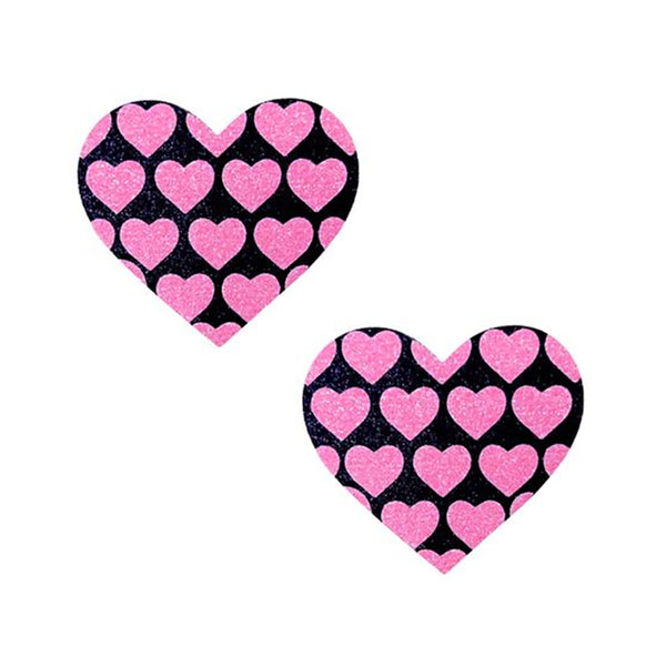 Neva Nude Pasty Hearts On Heart Uv Ne Pink/black