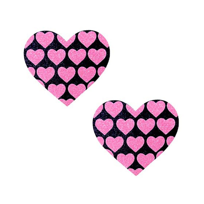 Neva Nude Pasty Hearts On Heart Uv Ne Pink/black