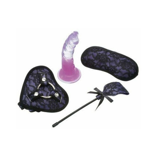 Heart-on Deluxe Harness Kit With Curved Dong Purple