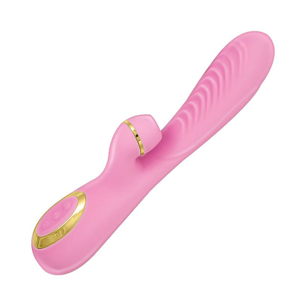 Vibes Of New York Ribbed Suction Massager Pink