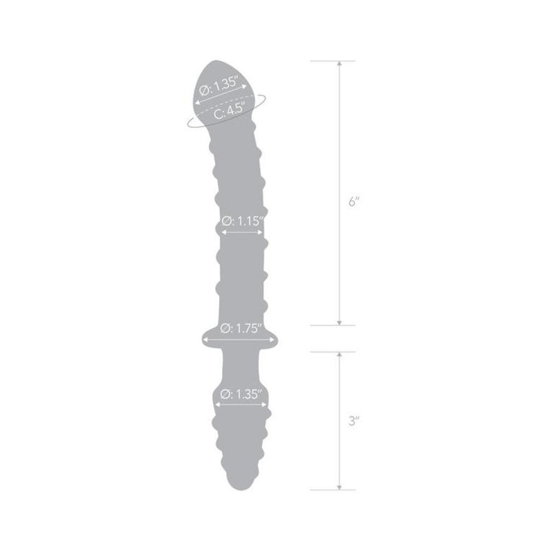 8"  Ribbed G-spot Glass Dildo