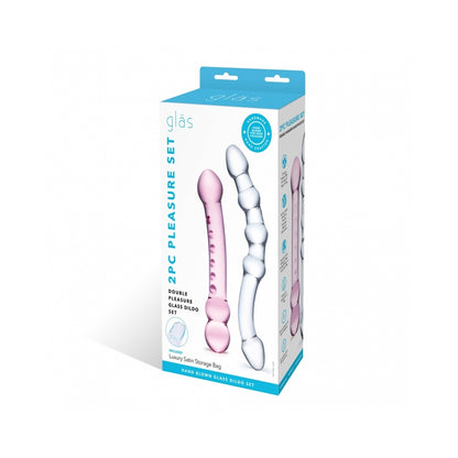 Double Pleasure Glass Dildo Set 2pc