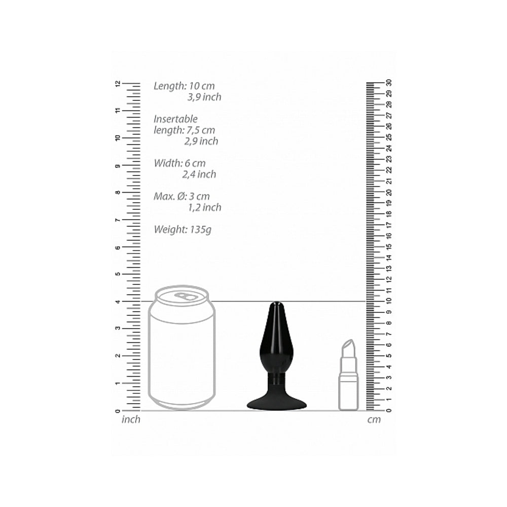 Interchangeable Butt Plug Set - Rounded Medium - Black