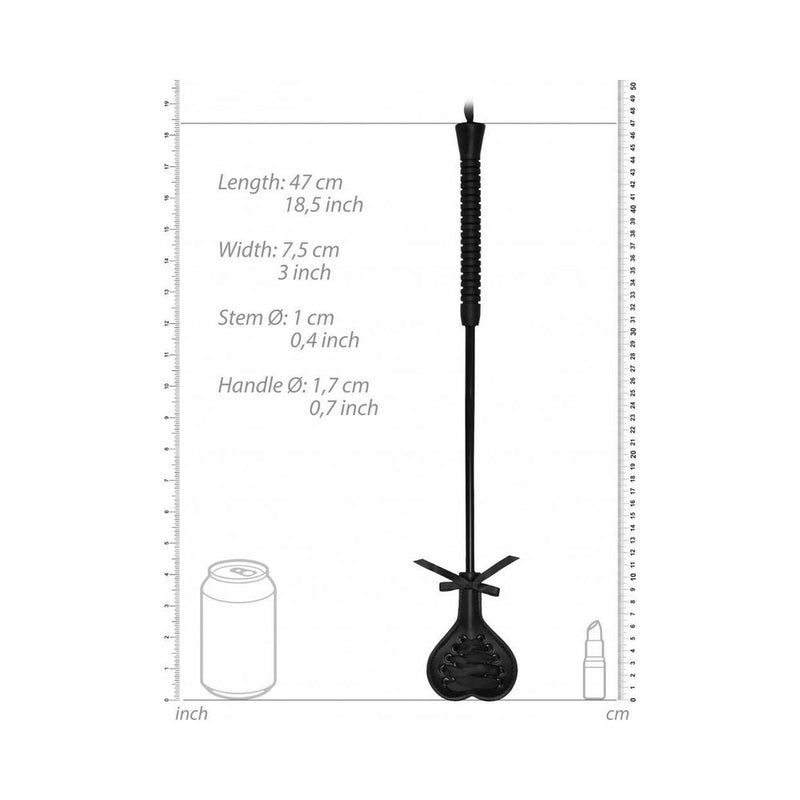 Ouch! Crop Black Heart With Lace - Large