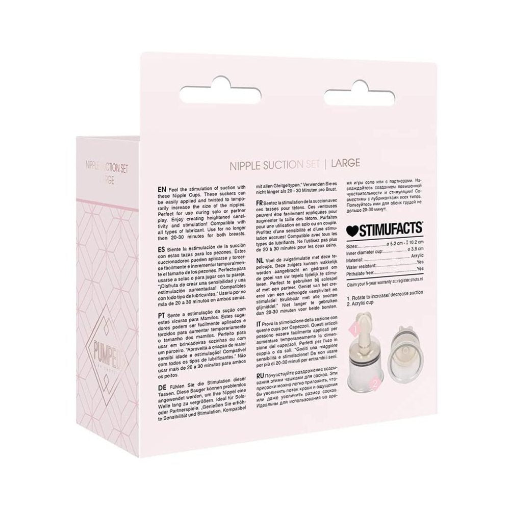 Pumped - Nipple Suction Sets Large - Rose