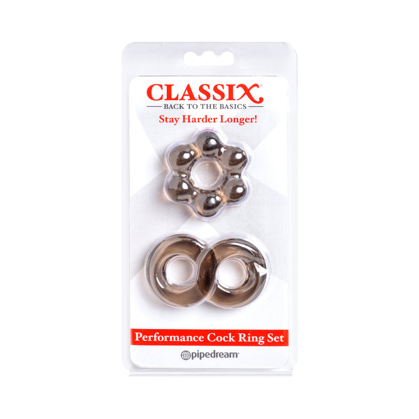 Classix Performance Cock Ring Set,Smoke