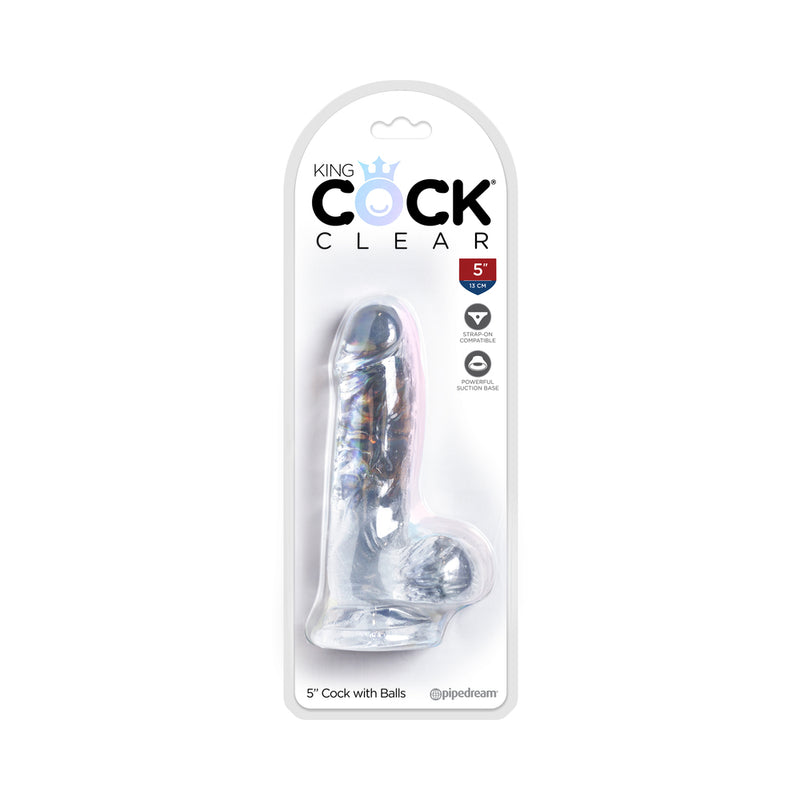 King Cock Clear 5in Cock With Balls