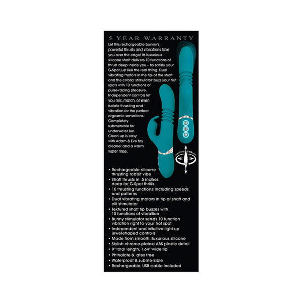 Adam & Eve Eve's Rechargeable Thrusting Rabbit - Green