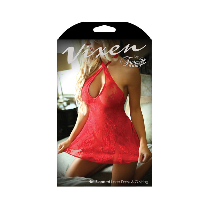 Vixen Hot Blooded Lace Dress & G-string O/S