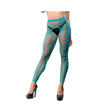 Turquoise Crotchless Side Panel Legging
