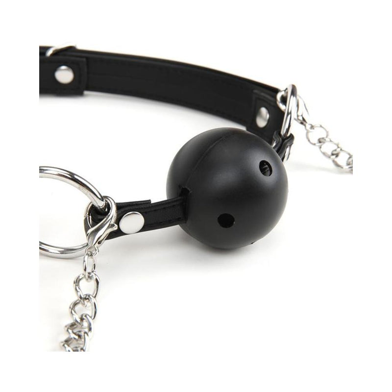Lux Fetish Breathable Gag With Nipple Clamp