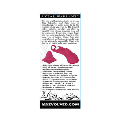 Evolved Frisky Finger Rechargeable Bullet - Burgundy