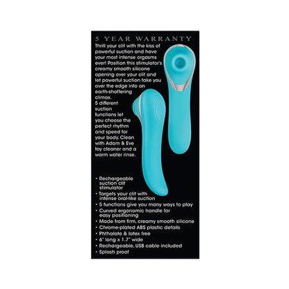 Adam & Eve French Kiss Her Clit Stimulator - Teal