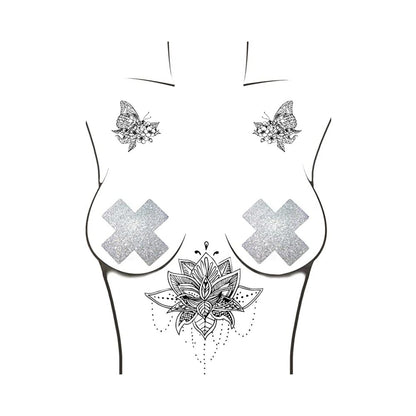 Neva Nude Pasty X Factor Crystal Silver