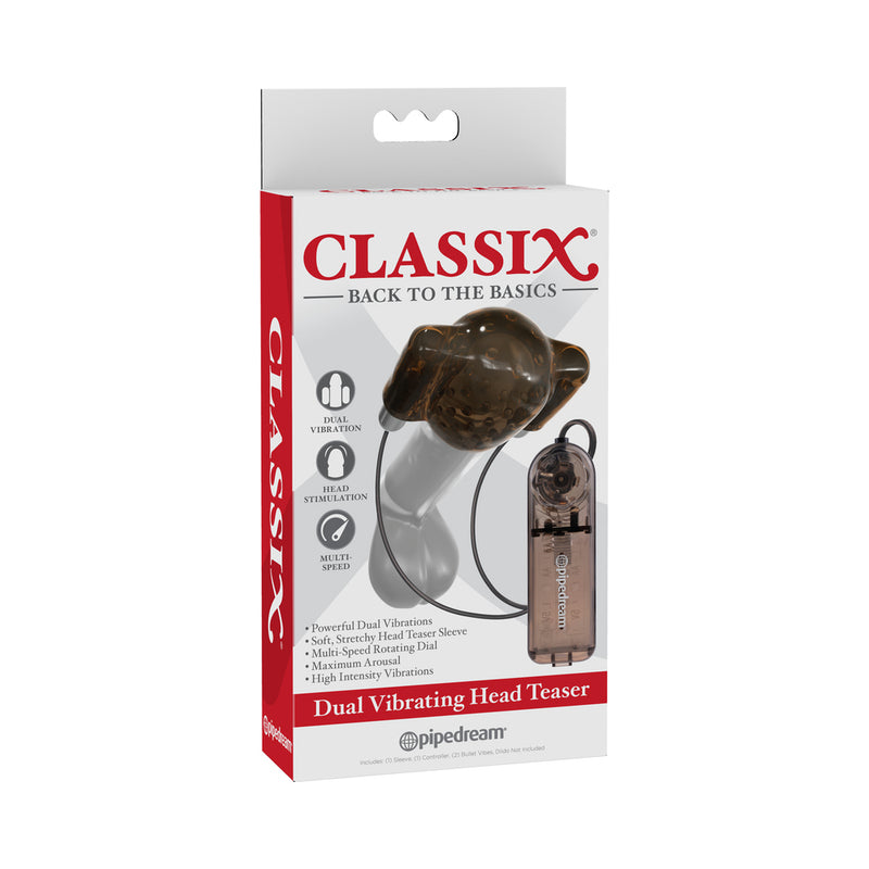 Classix Dual Vibrating Head Teaser - Blue/Clear