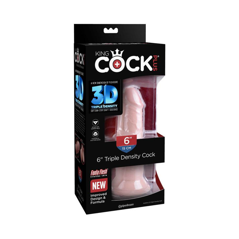 King Cock Triple Density 6 inches Dildo Beige