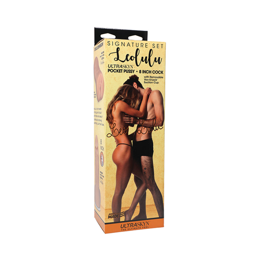 Signature Set - Leolulu - Leo Ultraskyn Pocket Pussy  & Lulu 8 Inch Ultraskyn Cock With Removable Va