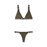 Vibes Boss Bitch Bra/panty Gold Ring Blk Lxl