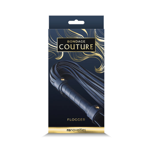 Bondage Couture Vinyl Flogger - Blue