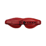 Leather Padded Blindfold Burgunday & Black Accessories