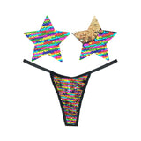 Neva Nude Pastie Funfetti Mulicolor Pastie And Panty Set