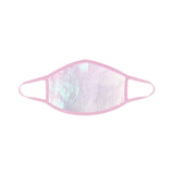 Ballet Sorbet White Sequin Dust Mask With Pastel Pink Trim