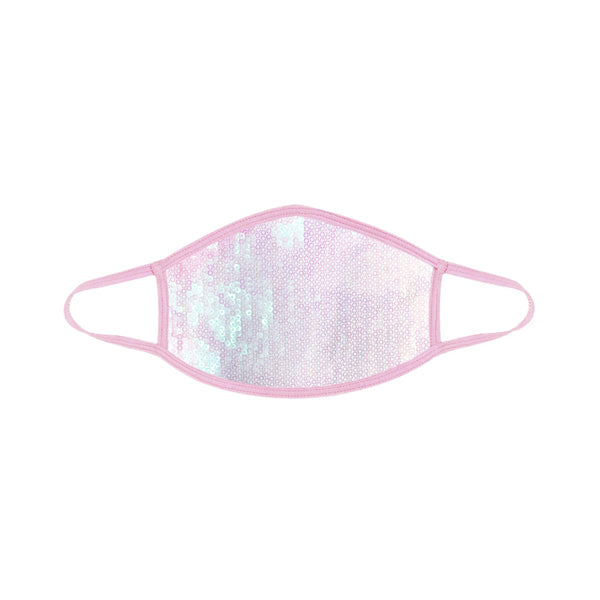 Ballet Sorbet White Sequin Dust Mask With Pastel Pink Trim