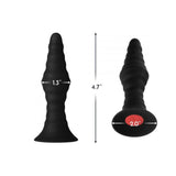 Forto Vibe Ribbed Plug W/remote Sm Blk
