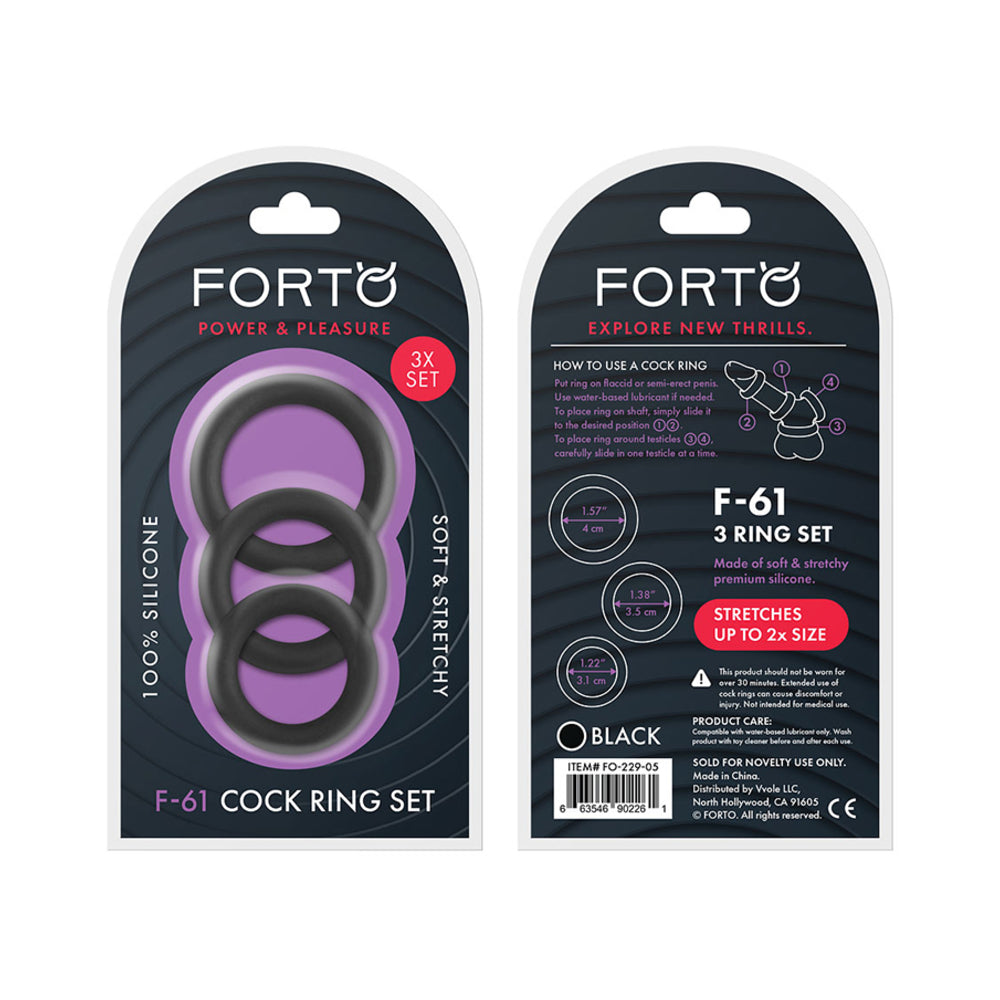 Forto F-61: 3 Piece C-ring Set 100% Silicone