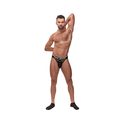 Cock Pit Fishnet Cock Ring Jock Black L/XL