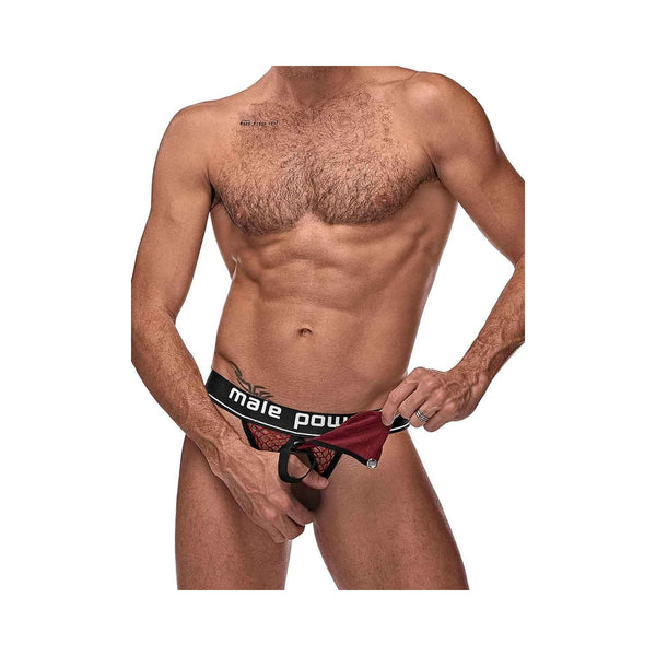 Cock Pit Net Cock Ring Jock - S/ M - Burgundy