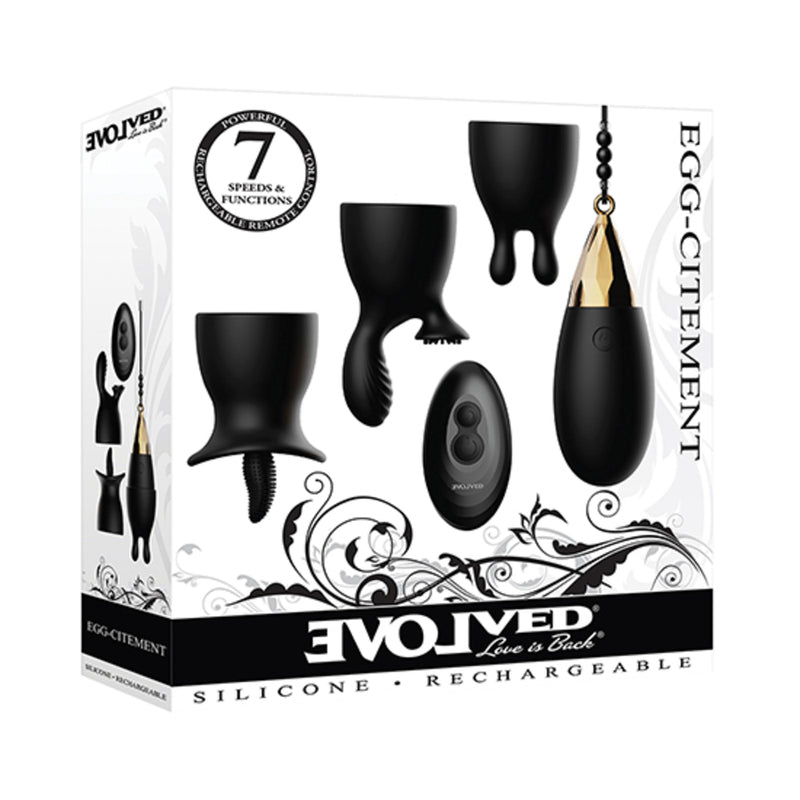 Evolved Egg Citement Rechargeable Bullet - Black/Gold