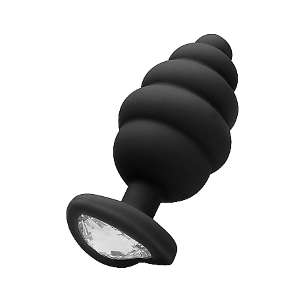 Ouch Regular Ribbed Diamond Heart Plug