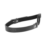 Ouch! Silicone Ring Gag With Leather Straps - Black