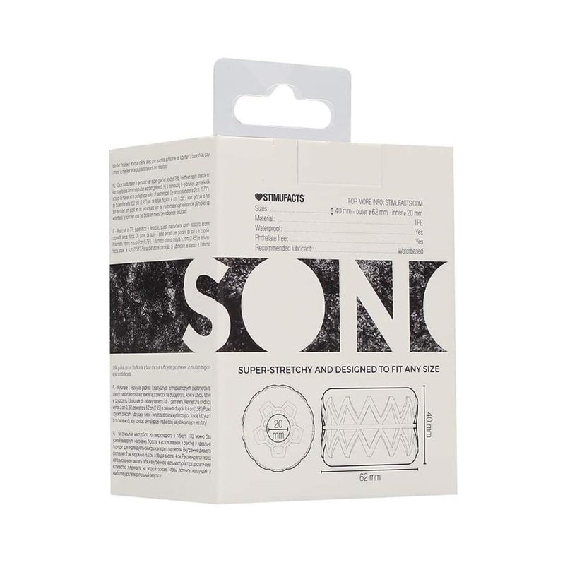 Sona N0. 92 - Reversible Textured Masturbator Clear