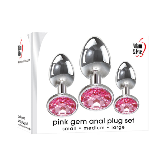 Adam & Eve Pink Gem Anal Plug Set