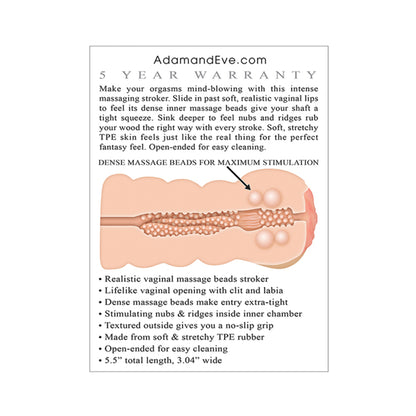 Adam & Eve Adam's Tight Stroker w/Massage Beads - Ivory