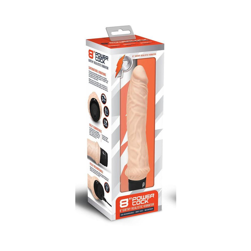 Powercock 8 inches Girthy Realistic Vibrator