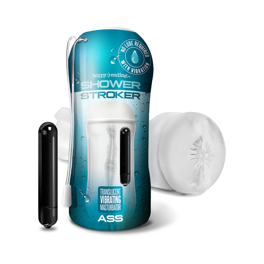 Happy Ending Vibrating, Self-lubricating Shower Stroker - Ass